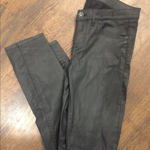 Madewell skinny black waxed jeans- size 28